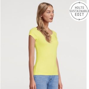 NEW Agolde 90s Scoopneck Fitted Rib Tee in Tarte